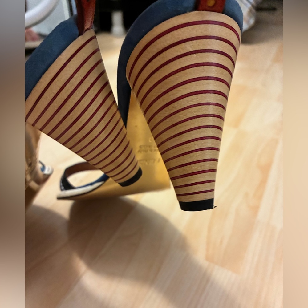 VINTAGE Fendi Multicolor Colorblock Strappy Sandals Heels IT 39.5 Fits US 9. - Picture 6 of 12